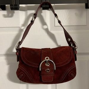 ✨ C O A C H -Red Suede Shoulder Purse